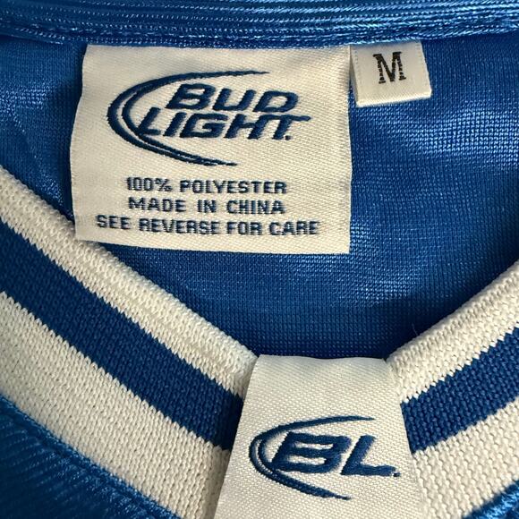 Vintage Bud Light Women’s Jersey Tee Medium 00 Sports Mesh Brand Promo - Picture 6 of 9